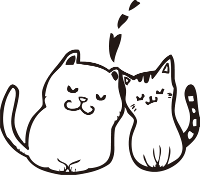 Two Cats In Love Clipart