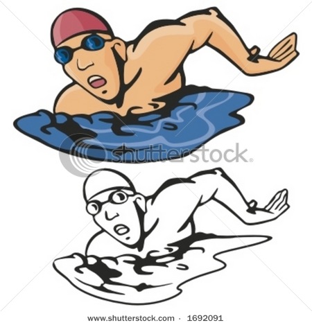 Vector Clip Art Picture Amateur Swimmer In Training Or Competition