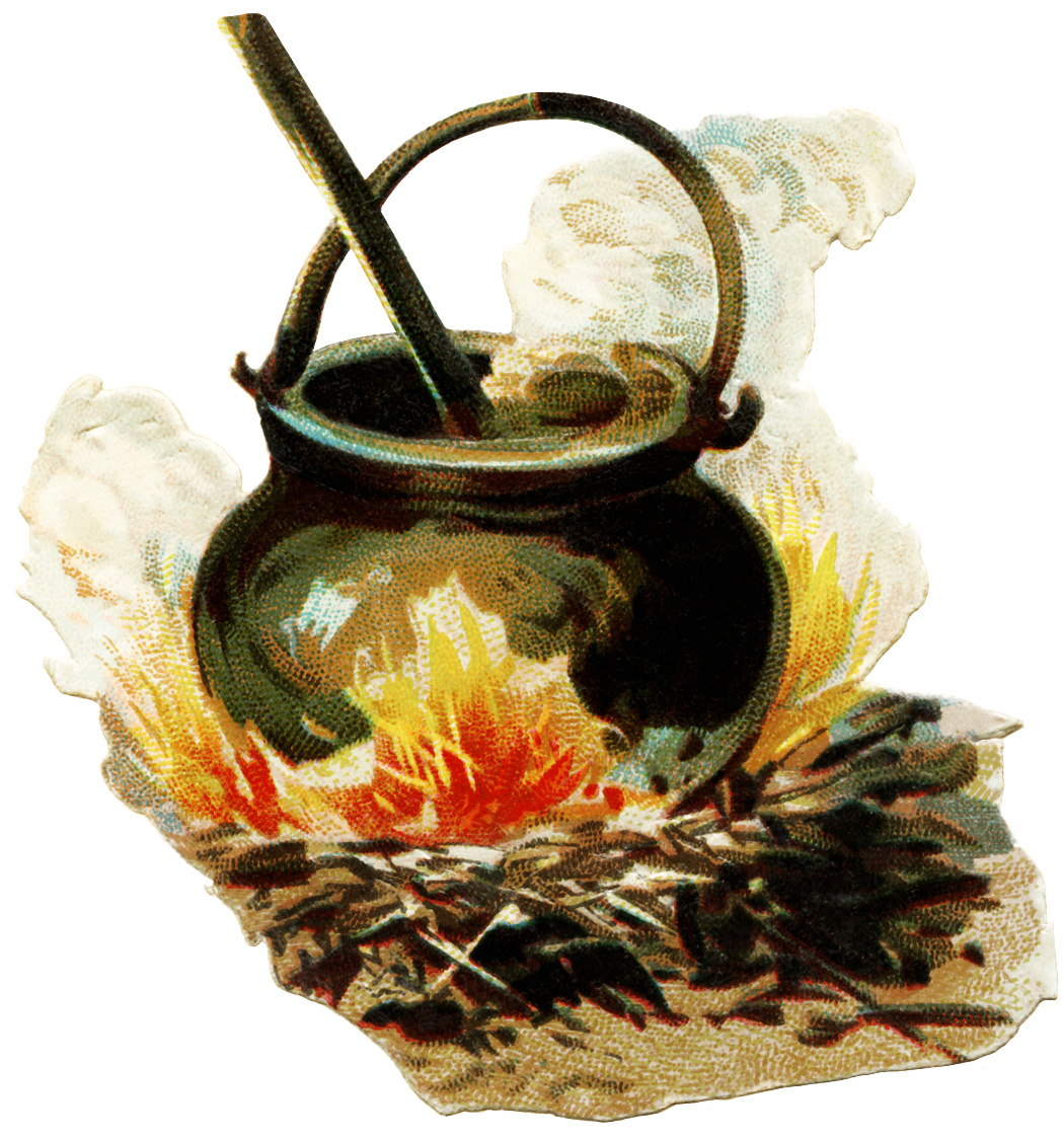 Victorian Clipart Cauldron Halloween Cauldron Free Vintage Image    