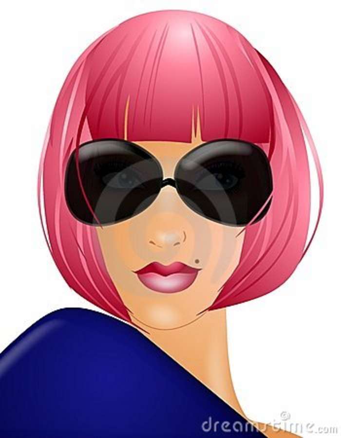 Wearing A Pink Wig And Dark Black Sunglasses To Conceal Her Identity