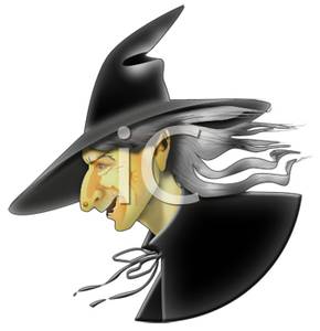 Wicked Witch With A Wart On Her Nose   Royalty Free Clipart Picture