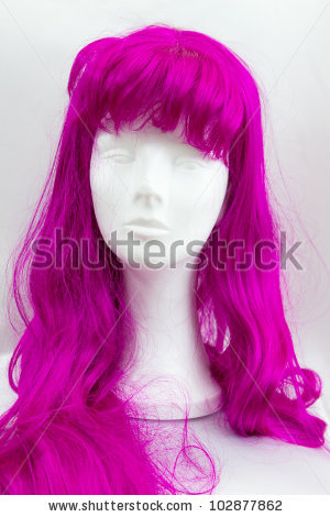 Wig Clipart Black And White A Funny Pink Wig On A White