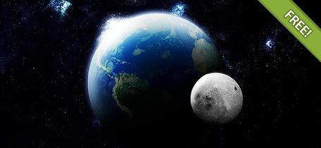 3d Earth And Moon For Adobe Photoshop Cliparts   Clipart Me