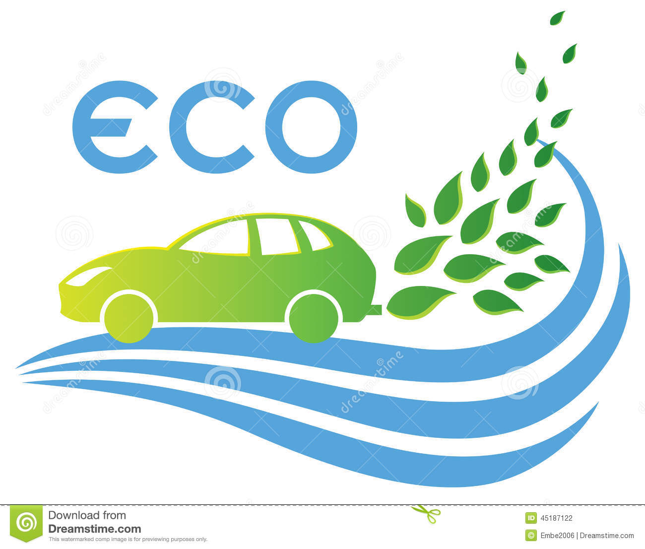 An Eco Friendly Car Logo With Green Leaves Zero Emissions