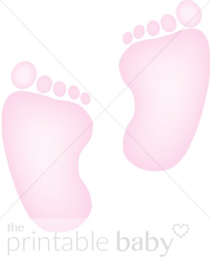 Baby Girl Footprint Clipart