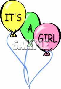 Bunch Of Balloons That Say Its A Girl   Royalty Free Clipart Picture