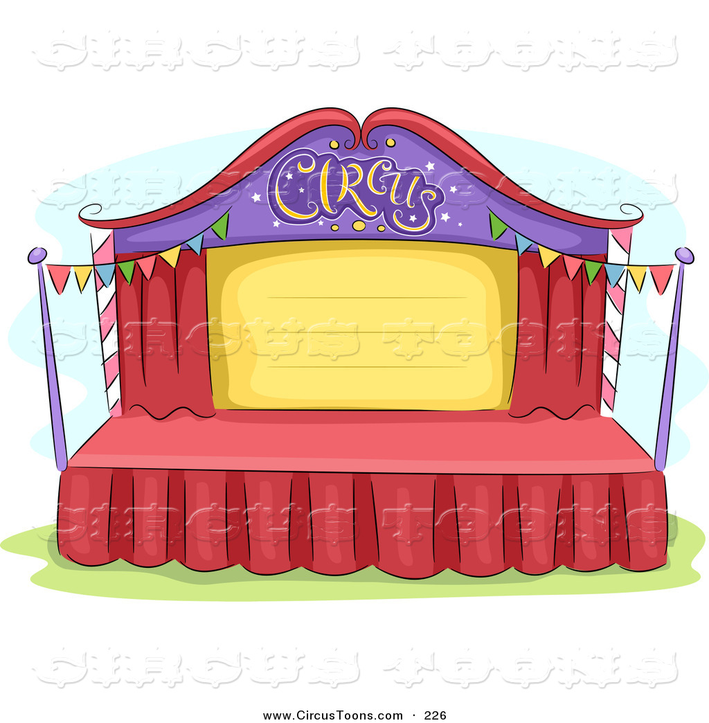 Circus Clipart Of An Empty Circus Stage With Colorful Bunting Flags By    