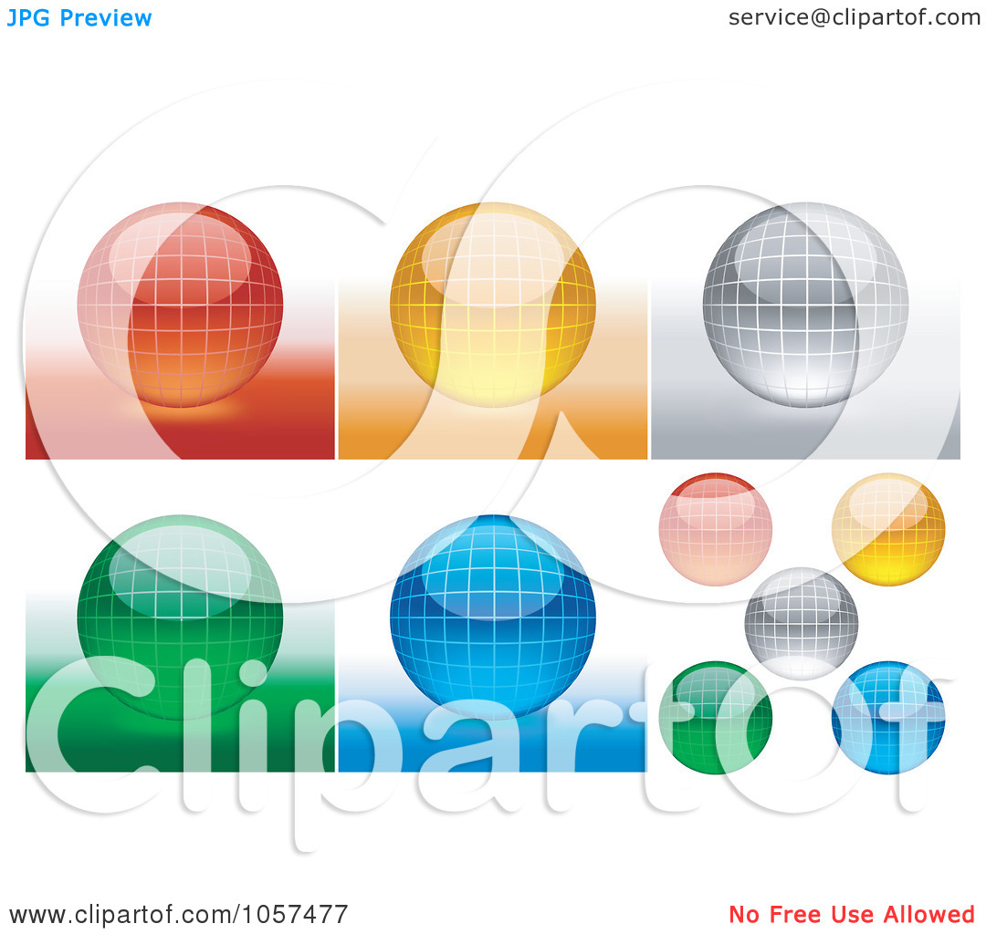 Clip Art Illustration Of A Digital Collage Of Shiny 3d Grid Spheres By