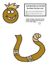 Dirt Worm Cutout Cut And Assemble The Worm Body And Box With Scripture