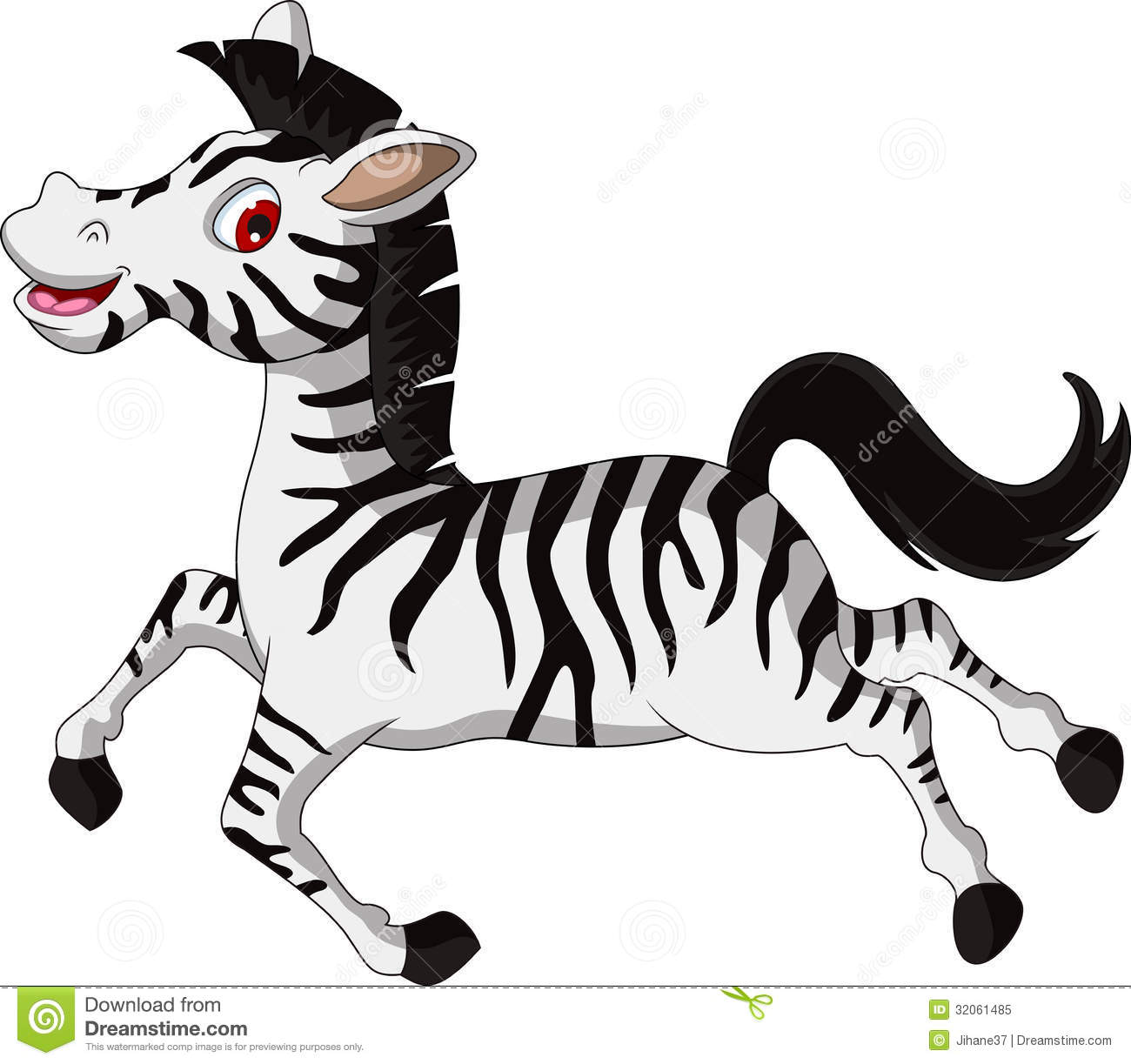 Funny Running Zebra Cartoon Royalty Free Stock Photo   Image  32061485