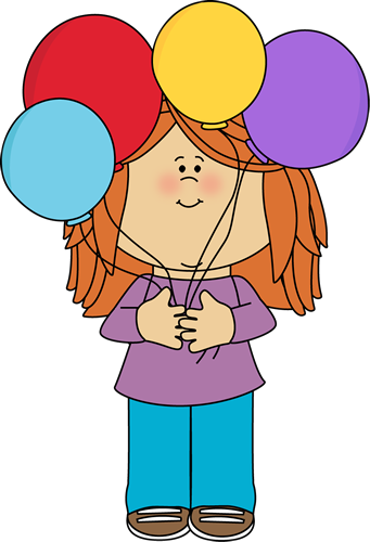Girl Holding A Bunch Of Balloons Clip Art   Girl Holding A Bunch Of