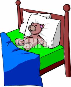     Laying In Bed Propped Up On A Pillow   Royalty Free Clipart Picture