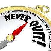 Never Give Up Gold Compass Words Determination   Royalty Free Clip Art