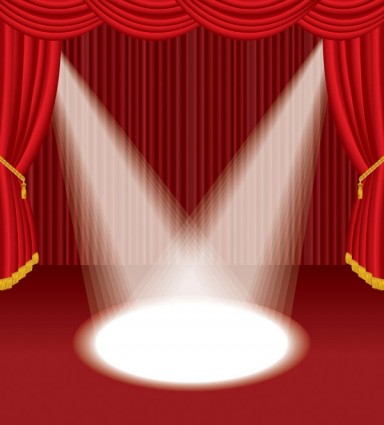 Open Stage Curtains Clipart Stage Vector 3