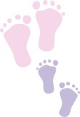 Purple And Pink Footprints Clipart Sketched Baby Footprints Clipart