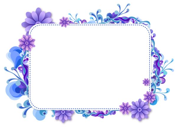 Purple Frame Png   Blue And Purple Vector Frame   Frames   Flowers    