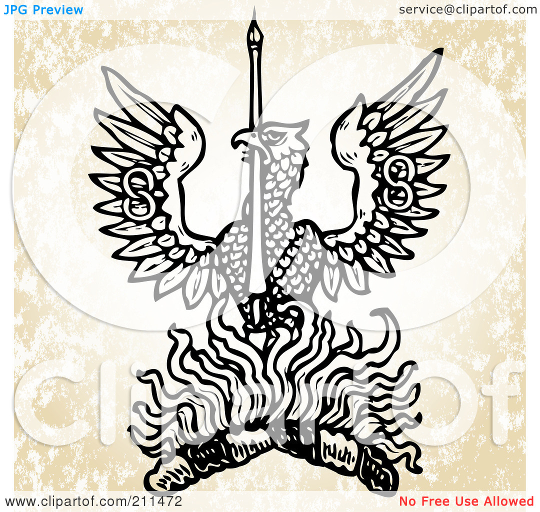 Royalty Free  Rf  Clipart Illustration Of A Flaming Eagle Design By