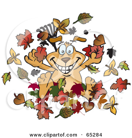 Royalty Free Rf Clipart Illustration Of An Autumn Leaf Atop A Green
