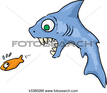 Shark Chasing Fish  Fotosearch   Search Clip Art Drawings Fine Art