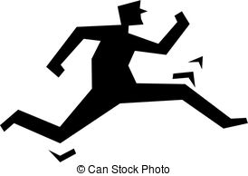 The Chase   Simple Icon Silhouette Of A Man Chasing Or
