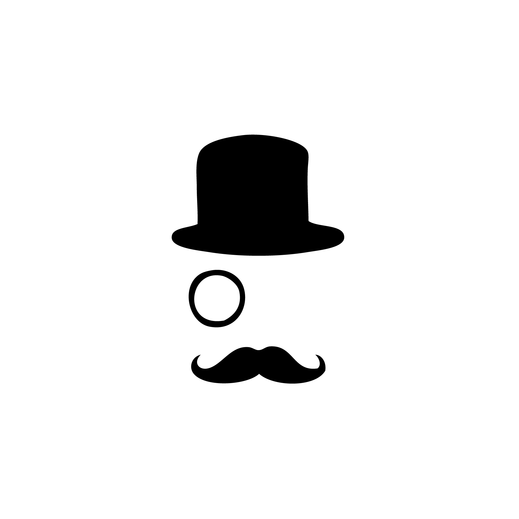 Top Hat Mustache And Monocle Decal   A Cherry Or Two