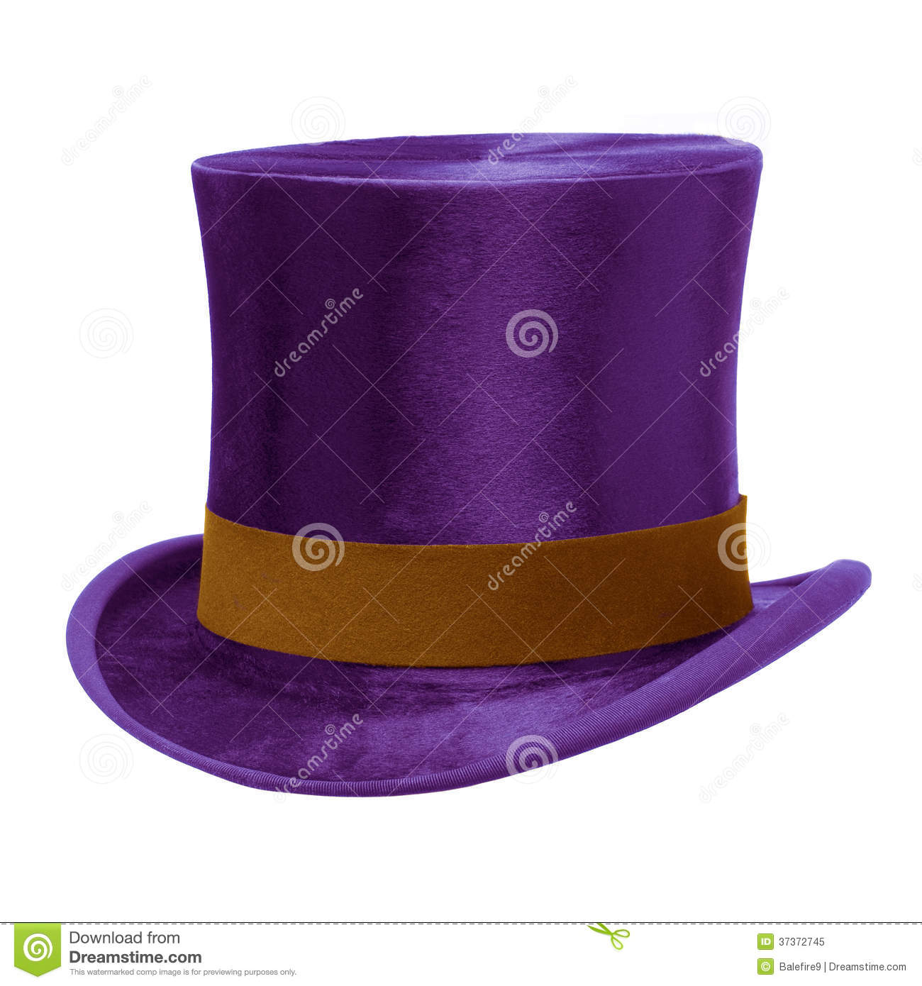 Top Hat With Brown Band Isolated Against White Background Mr No Pr No    
