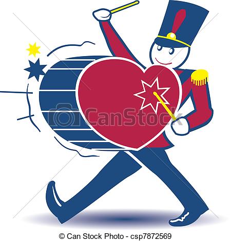 Toy Soldier Marching While Beating A Heart Shaped Drum