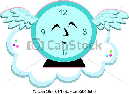 Vector Of Time Flies Blue Clock   Here Is A Blue Clock With Wings And    