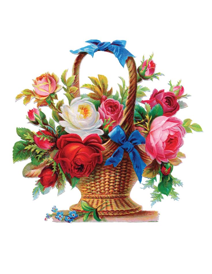 Vintage Flower Basket   Clip Art   Pinterest