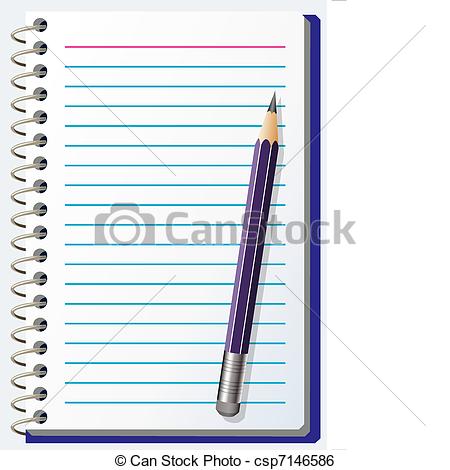 Art Vector Of Note Pad With Pencil   Vector Illustration Of Note Pad