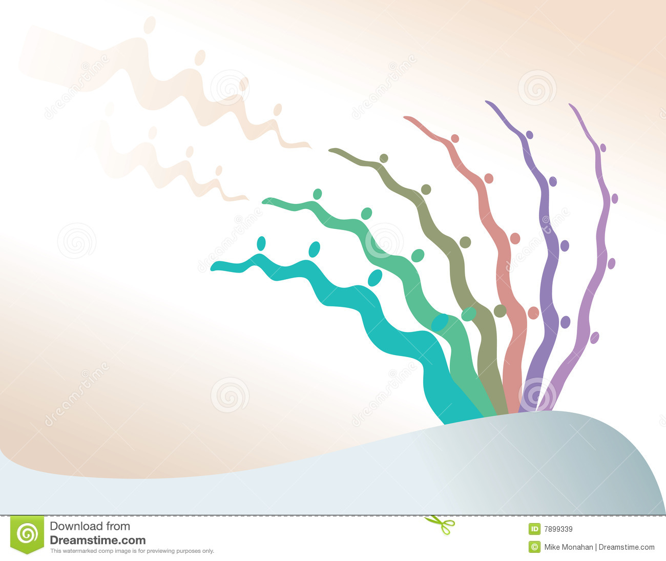 Background Of Colorful Wavy Lines On A Light Colored Background