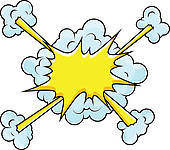 Cartoon Explosion Cloud Comic Clouds Blast Vector