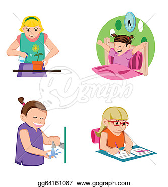 Clipart   Girl Kids Activity  Stock Illustration Gg64161087   Gograph