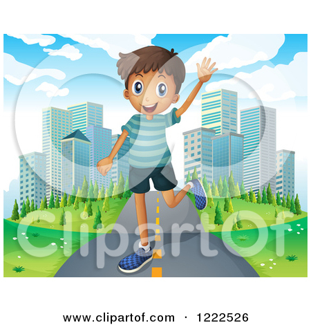 Clipart Of A Raised Windy Road   Royalty Free Vector Illustration By