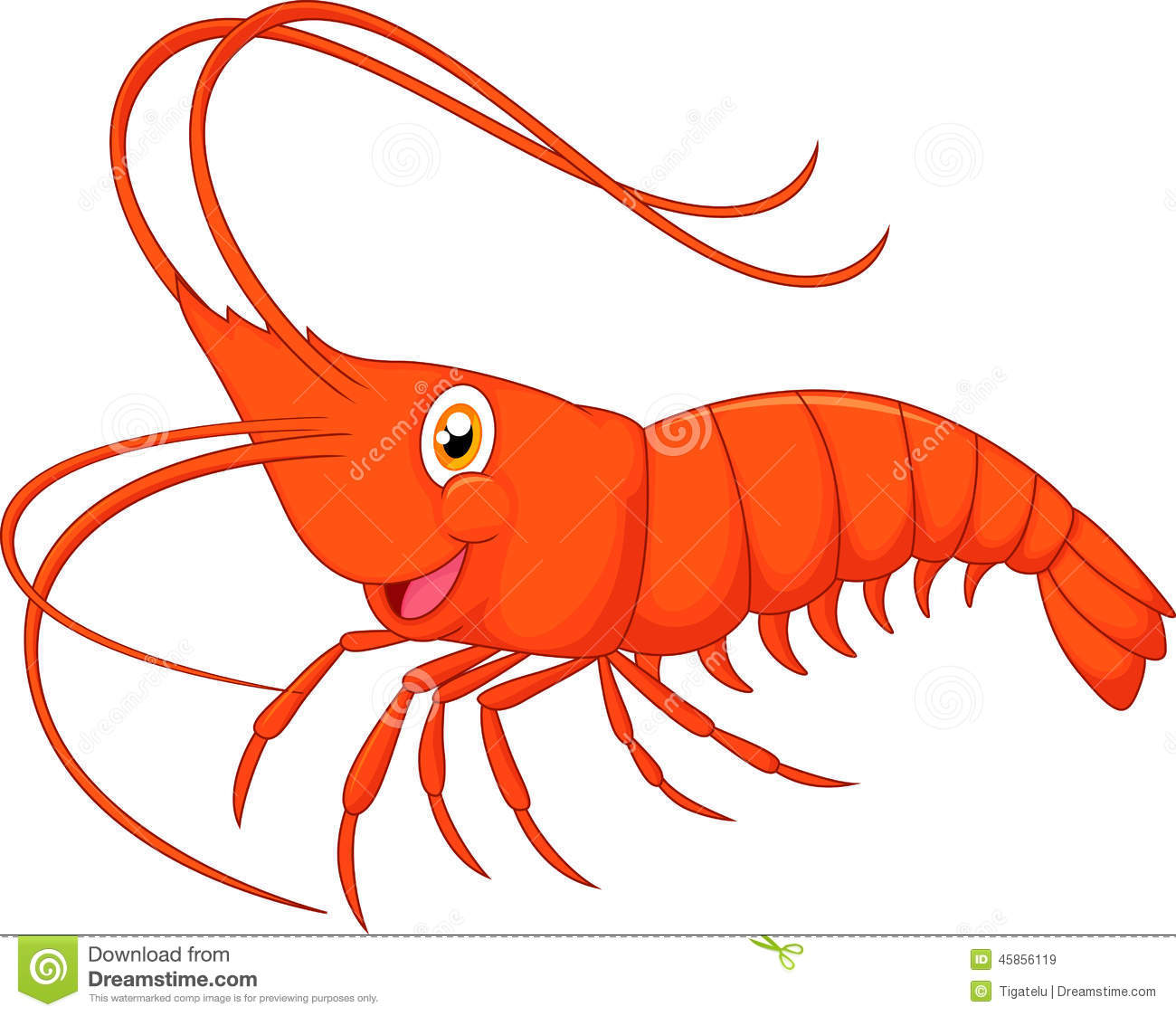 Cute Cartoon Shrimp Stock Vector   Image  45856119