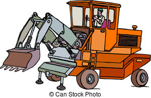 Demolition Excavator Vector And Illustrations Clipart