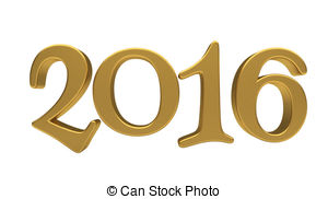 Gold 2016 Lettering Isolated   New 2016 Year 3d Text On