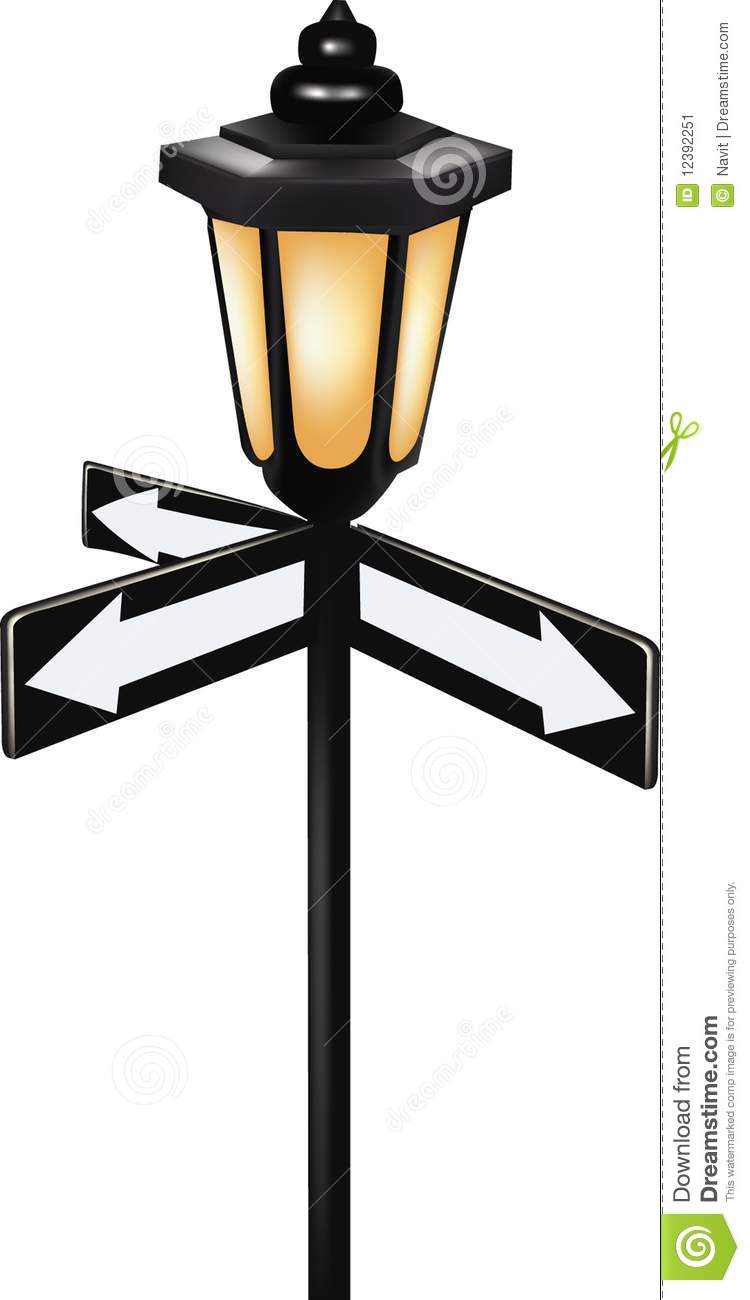 Lamp With Street Sign Stock Image   Image  12392251