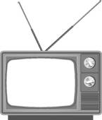 Old Tv   Television With Blank Screen   Royalty Free Clip Art