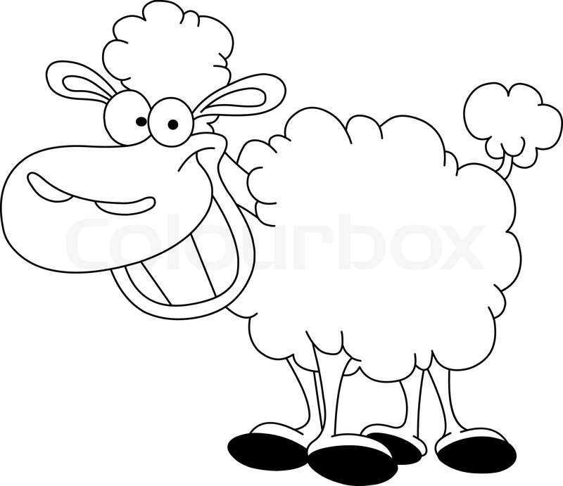 Outlined Sheep   Vector   Colourbox