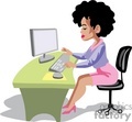 Royalty Free A Secretary Typing On The Computer Clipart Image Picture    