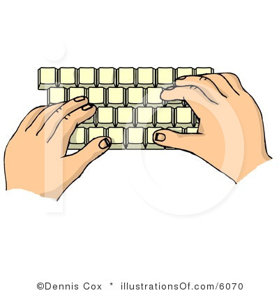 Royalty Free Typing Clipart Illustration 6070