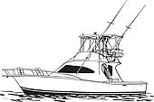 Sport Fishing Boat Clipart
