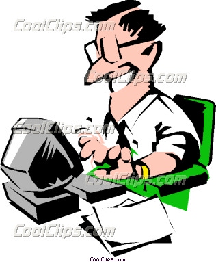 Typing Clipart Cartoon Man Typing At Computer Coolclips Cart0512 Jpg