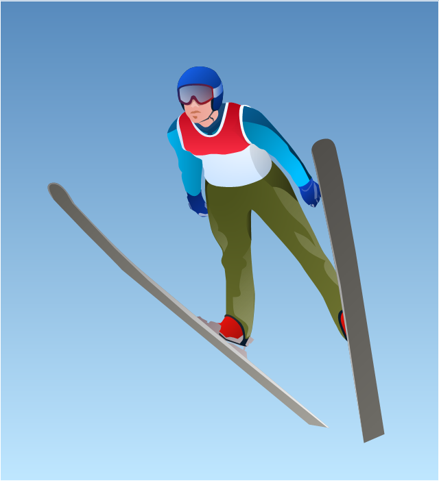 Vector Clip Art Ski Jumper Ski Jumping
