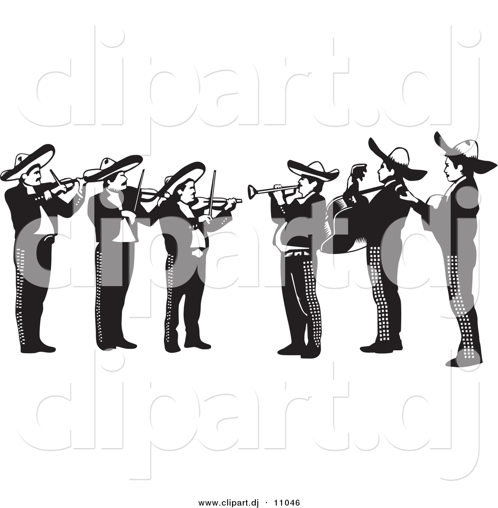 Violins Trumpets And Guitars In Mexico   Black And White Version