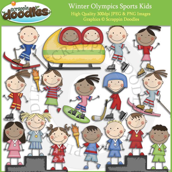 Winter Olympics Sports Kids Clip Art   Holidays   Pinterest