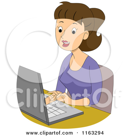 Woman Typing Clipart Preview Clipart