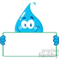 12867 Rf Clipart Illustration Smiling Water Drop With Umbrella Under