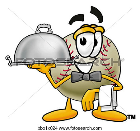 Baseball Serving Food View Large Clip Art Graphic